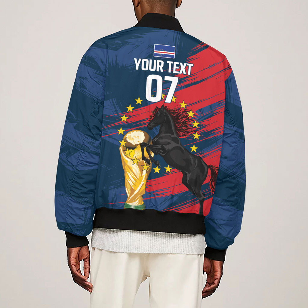 Cape Verde - WC2026 Dark Horse Custom Sleeve Zip Bomber Jacket Our Time Our Story