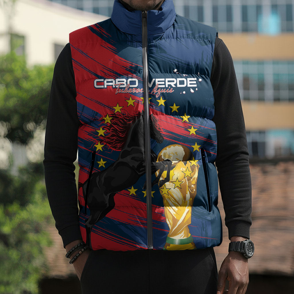 Cape Verde - WC2026 Dark Horse Custom Sleeveless Puffer Jacket Our Time Our Story