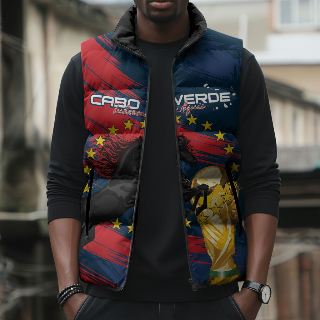 Cape Verde - WC2026 Dark Horse Custom Sleeveless Puffer Jacket Our Time Our Story