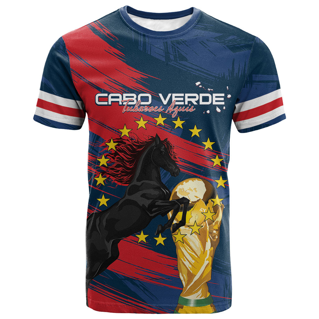 Cape Verde - WC2026 Dark Horse Custom T shirt Our Time Our Story