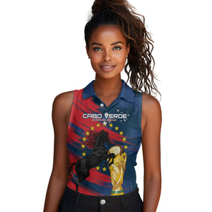 Cape Verde - WC2026 Dark Horse Custom Women Sleeveless Polo Shirt Our Time Our Story