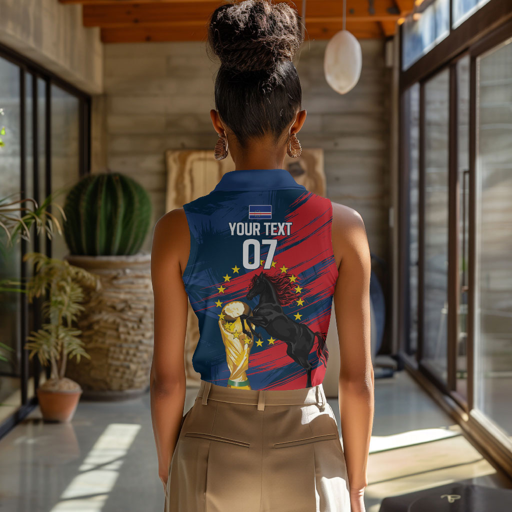 Cape Verde - WC2026 Dark Horse Custom Women Sleeveless Polo Shirt Our Time Our Story