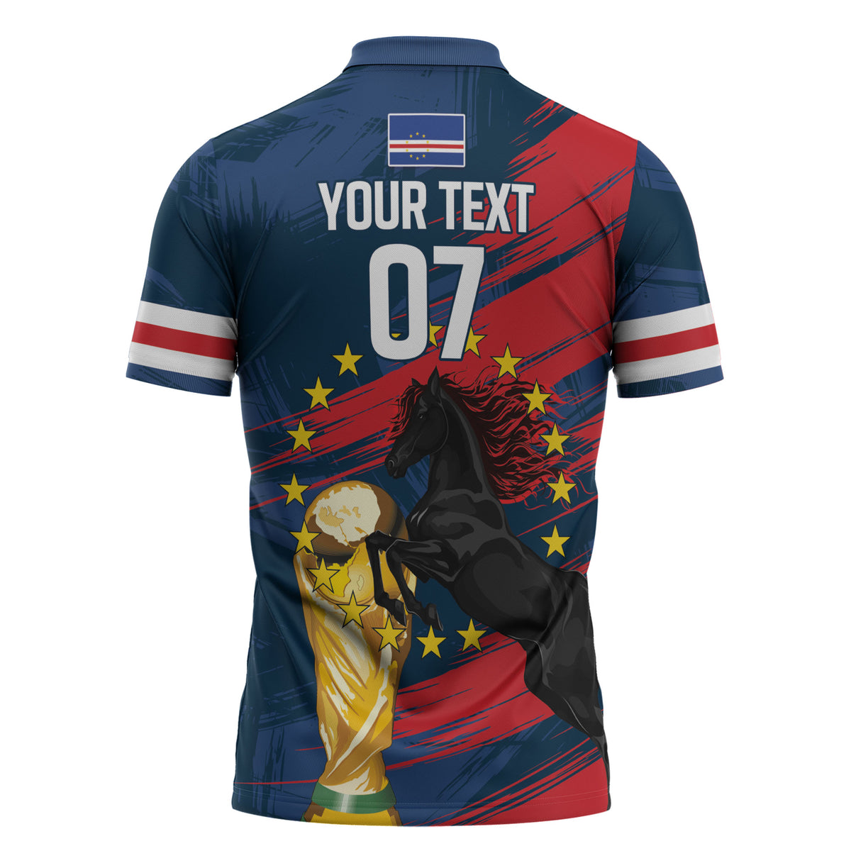 Cape Verde - WC2026 Dark Horse Custom Zipper Polo Shirt Our Time Our Story