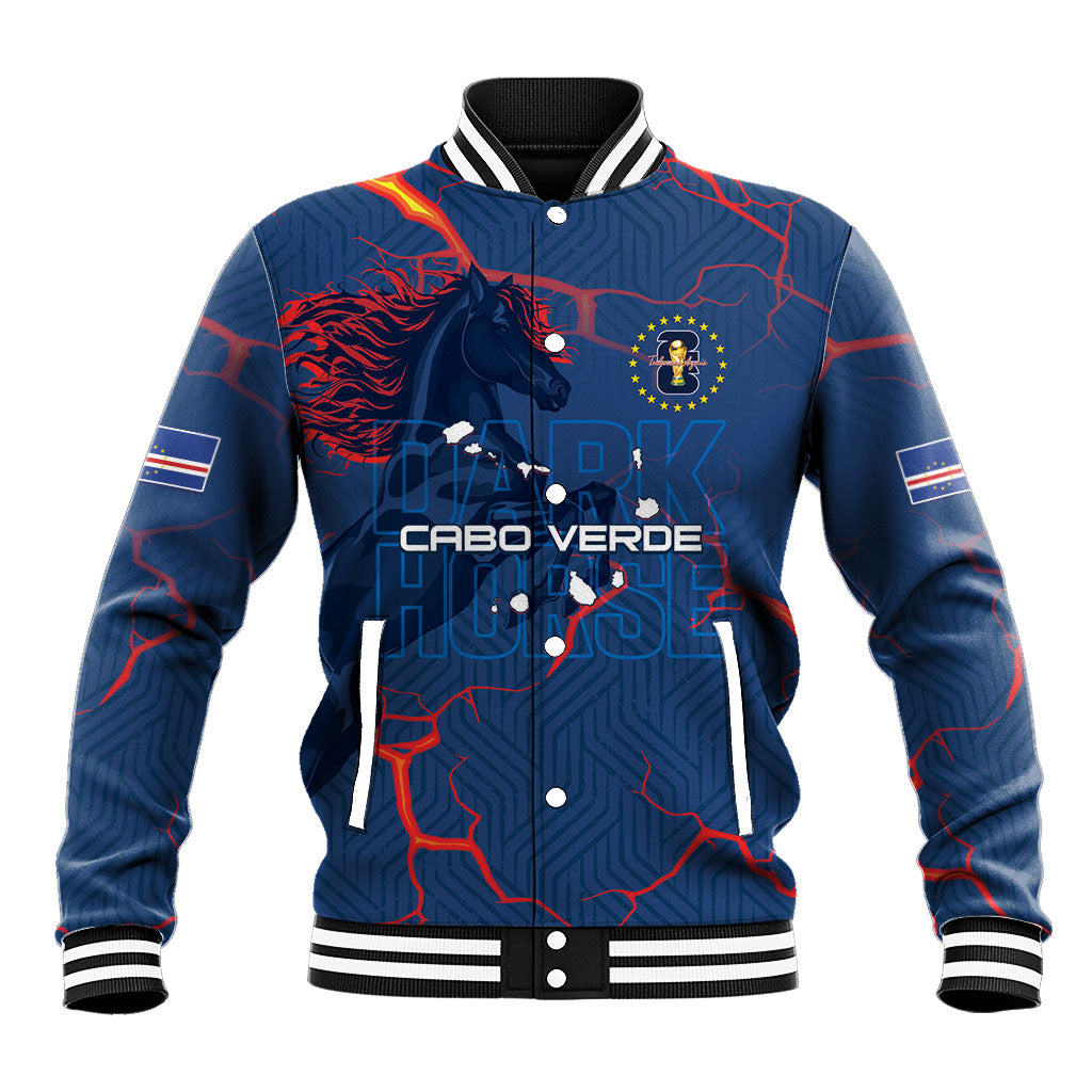 Cape Verde Football WC26 Custom Baseball Jacket Dark Horse Rising