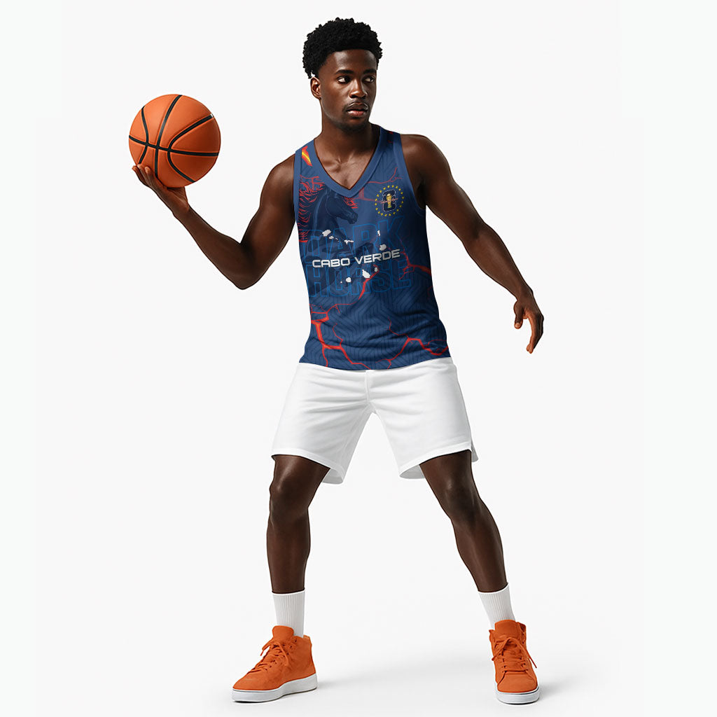 Cape Verde Football WC26 Custom Basketball Jersey Dark Horse Rising