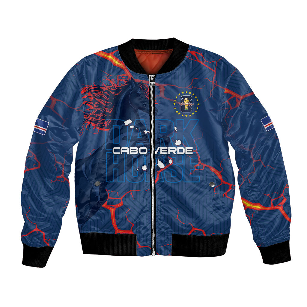 Cape Verde Football WC26 Custom Bomber Jacket Dark Horse Rising