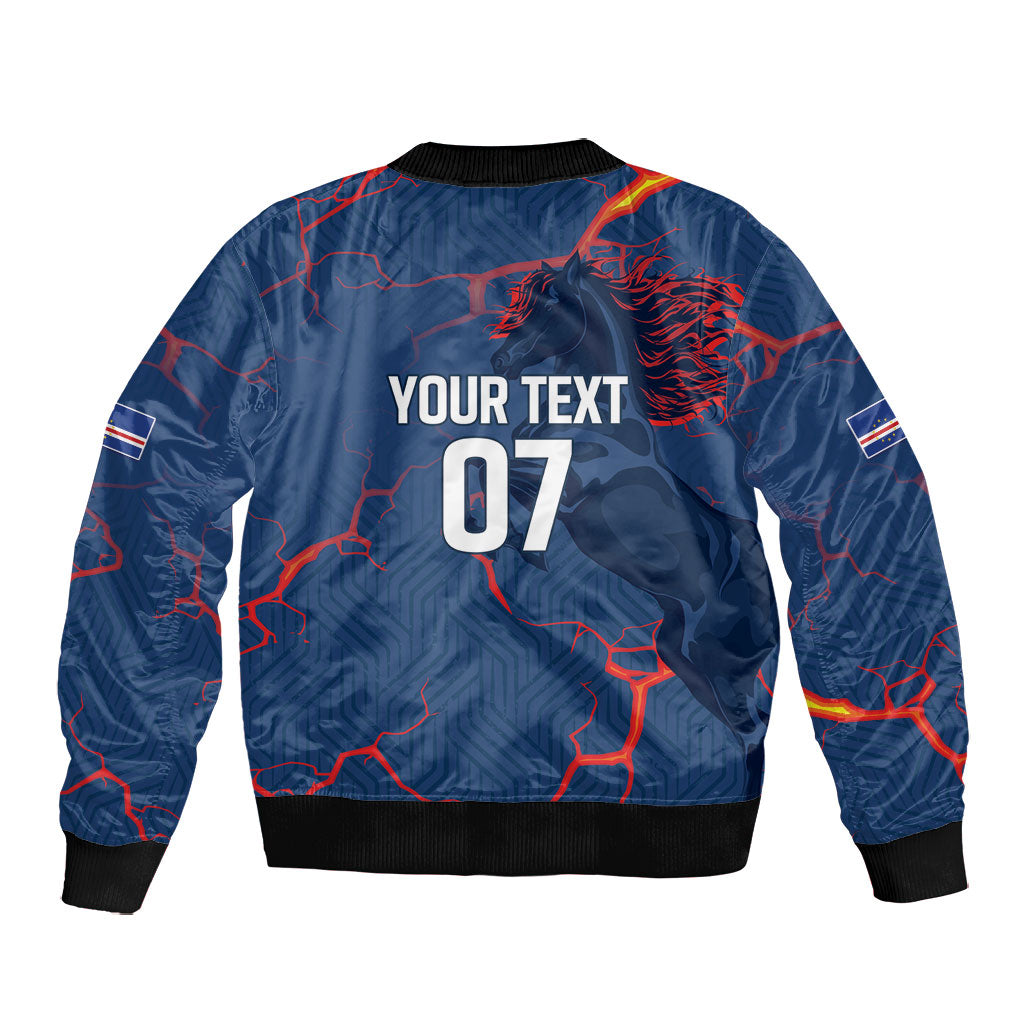 Cape Verde Football WC26 Custom Bomber Jacket Dark Horse Rising