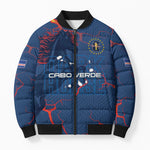 Cape Verde Football WC26 Custom Bomber Puffer Jacket Dark Horse Rising