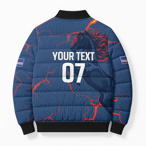 Cape Verde Football WC26 Custom Bomber Puffer Jacket Dark Horse Rising