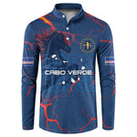 Cape Verde Football WC26 Custom Button Sweatshirt Dark Horse Rising