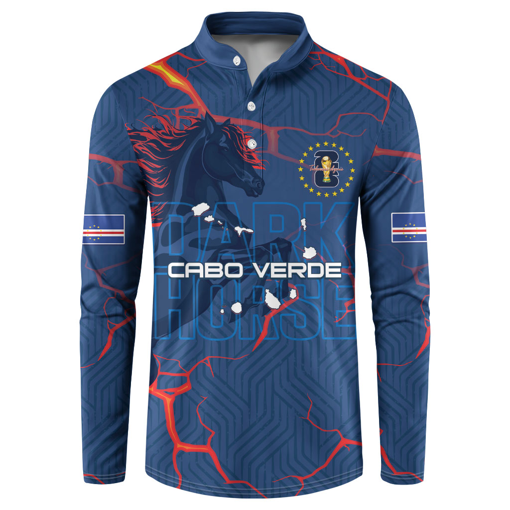 Cape Verde Football WC26 Custom Button Sweatshirt Dark Horse Rising