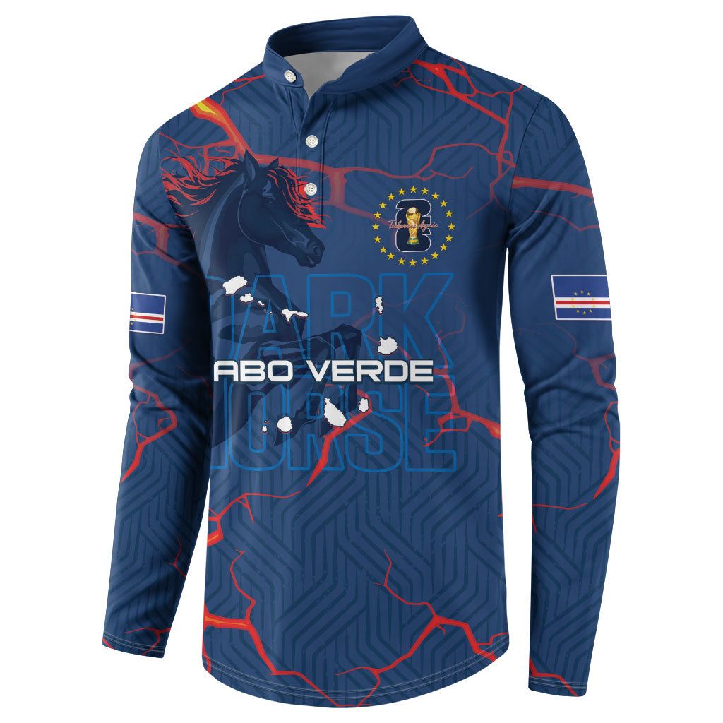 Cape Verde Football WC26 Custom Button Sweatshirt Dark Horse Rising