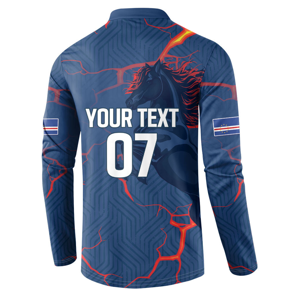 Cape Verde Football WC26 Custom Button Sweatshirt Dark Horse Rising