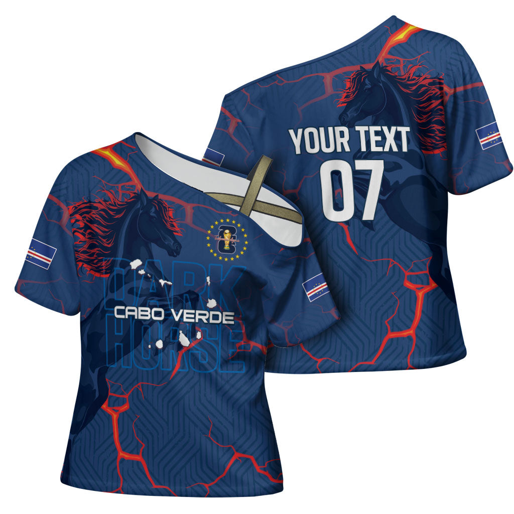 Cape Verde Football WC26 Custom Cross Shoulder Shirt Dark Horse Rising