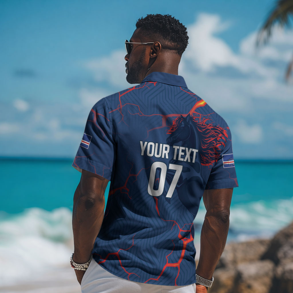Cape Verde Football WC26 Custom Hawaiian Shirt Dark Horse Rising