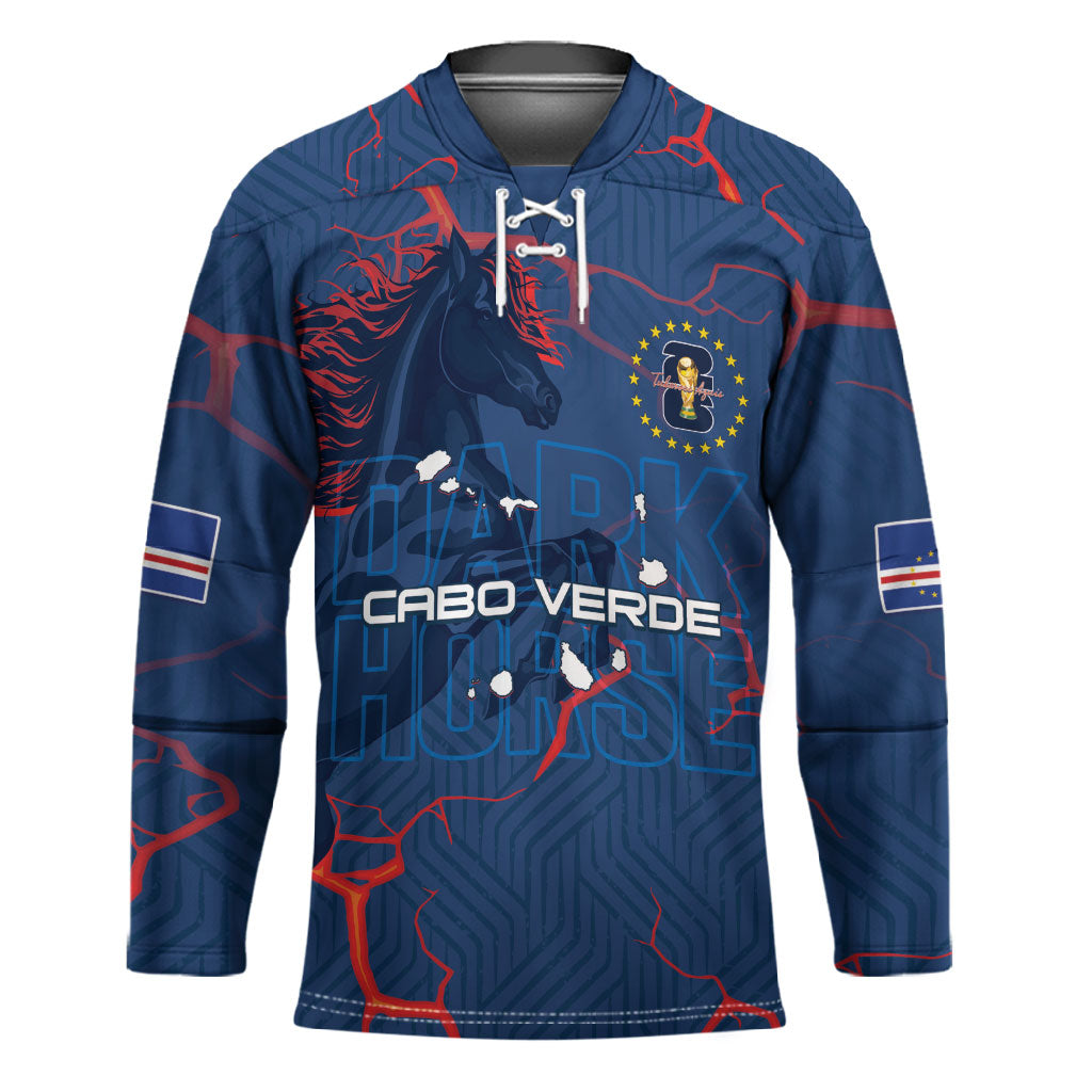 Cape Verde Football WC26 Custom Hockey Jersey Dark Horse Rising