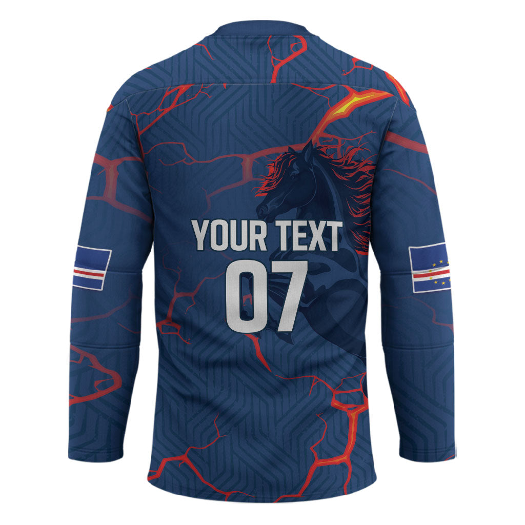 Cape Verde Football WC26 Custom Hockey Jersey Dark Horse Rising