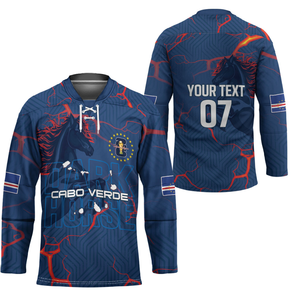 Cape Verde Football WC26 Custom Hockey Jersey Dark Horse Rising