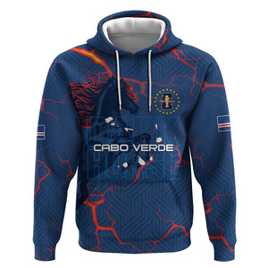 Cape Verde Football WC26 Custom Hoodie Dark Horse Rising