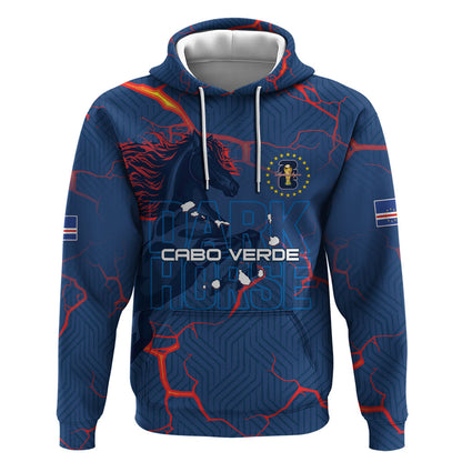 Cape Verde Football WC26 Custom Hoodie Dark Horse Rising