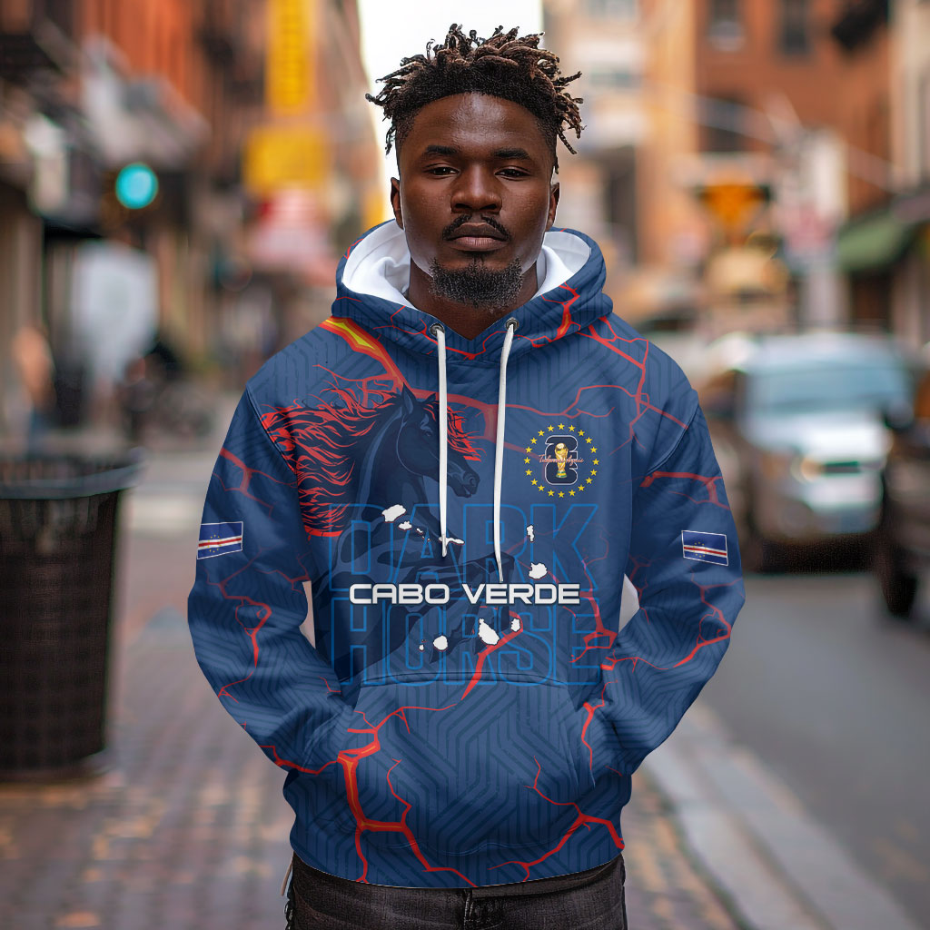Cape Verde Football WC26 Custom Hoodie Dark Horse Rising