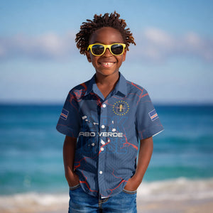 Cape Verde Football WC26 Custom Kid Hawaiian Shirt Dark Horse Rising