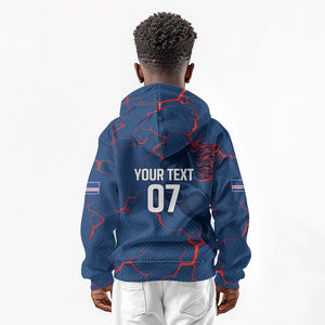 Cape Verde Football WC26 Custom Kid Hoodie Dark Horse Rising