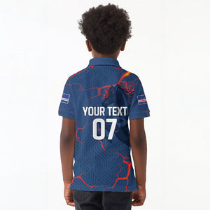 Cape Verde Football WC26 Custom Kid Polo Shirt Dark Horse Rising