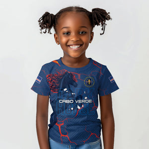 Cape Verde Football WC26 Custom Kid T shirt Dark Horse Rising