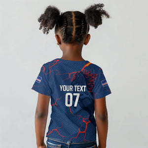 Cape Verde Football WC26 Custom Kid T shirt Dark Horse Rising