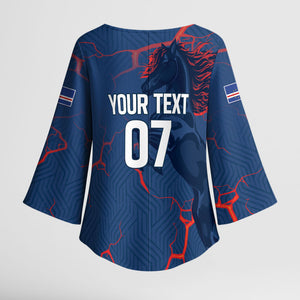 Cape Verde Football WC26 Custom Kimono Sleeve Blouse Dark Horse Rising