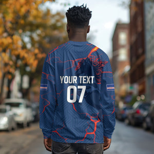 Cape Verde Football WC26 Custom Long Sleeve Shirt Dark Horse Rising