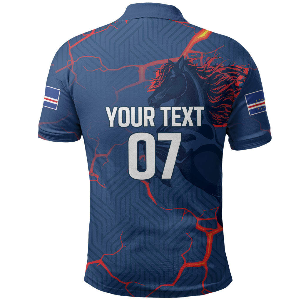 Cape Verde Football WC26 Custom Polo Shirt Dark Horse Rising