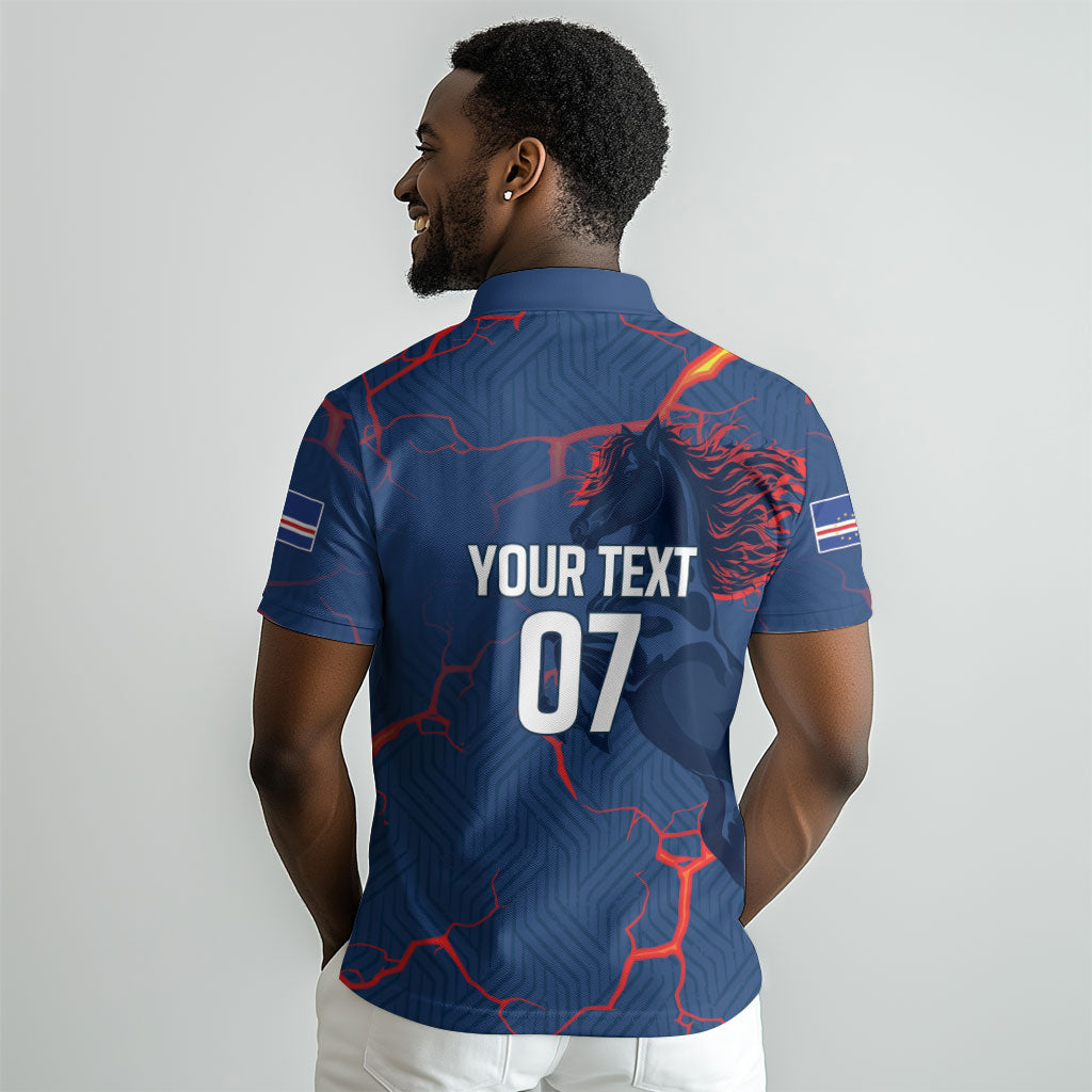 Cape Verde Football WC26 Custom Polo Shirt Dark Horse Rising