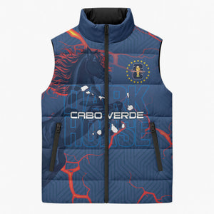 Cape Verde Football WC26 Custom Sleeveless Puffer Jacket Dark Horse Rising