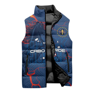 Cape Verde Football WC26 Custom Sleeveless Puffer Jacket Dark Horse Rising
