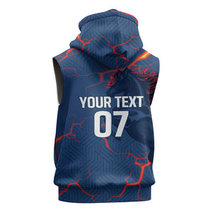 Cape Verde Football WC26 Custom Sleeveless Zip Hoodie Dark Horse Rising