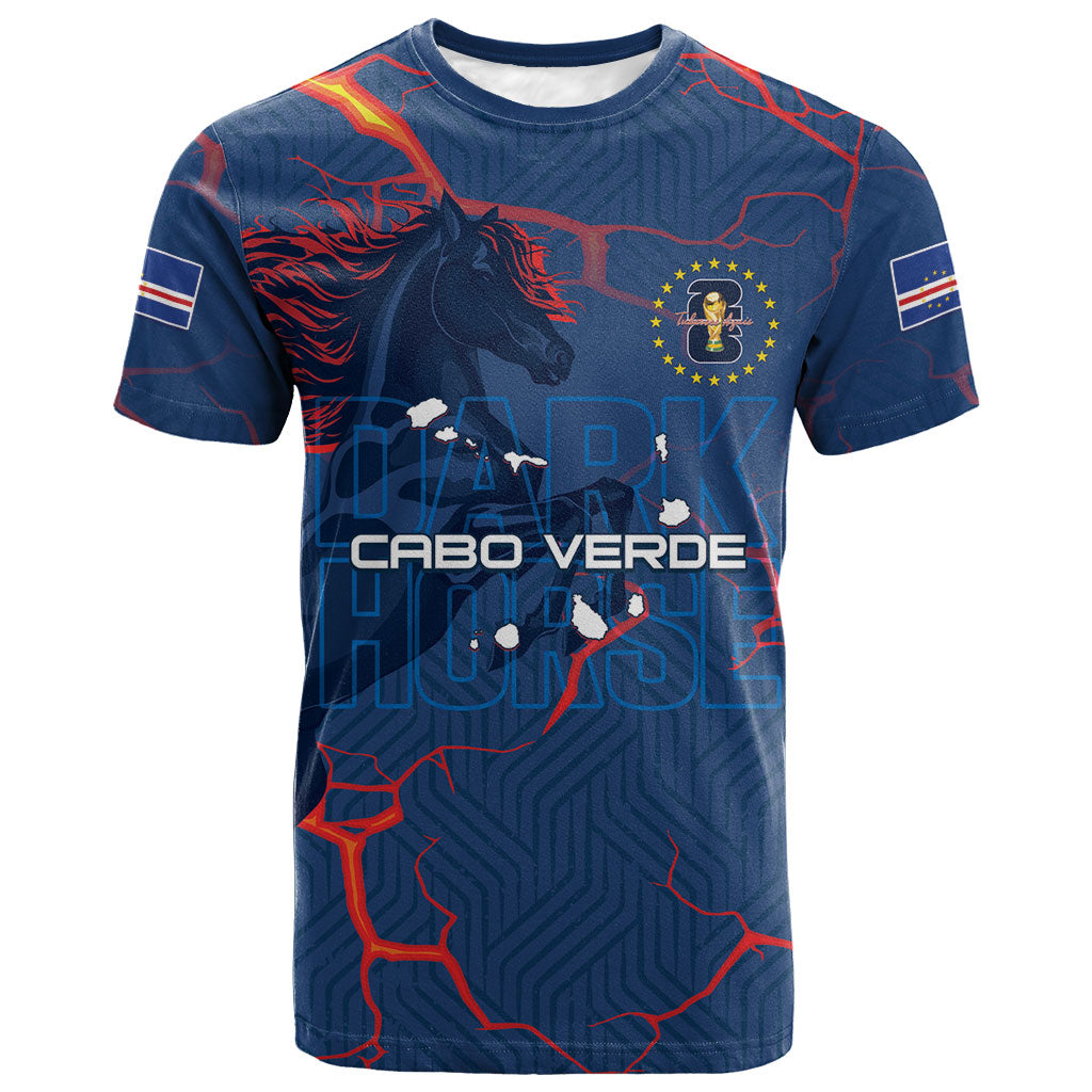 Cape Verde Football WC26 Custom T shirt Dark Horse Rising