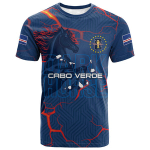 Cape Verde Football WC26 Custom T shirt Dark Horse Rising