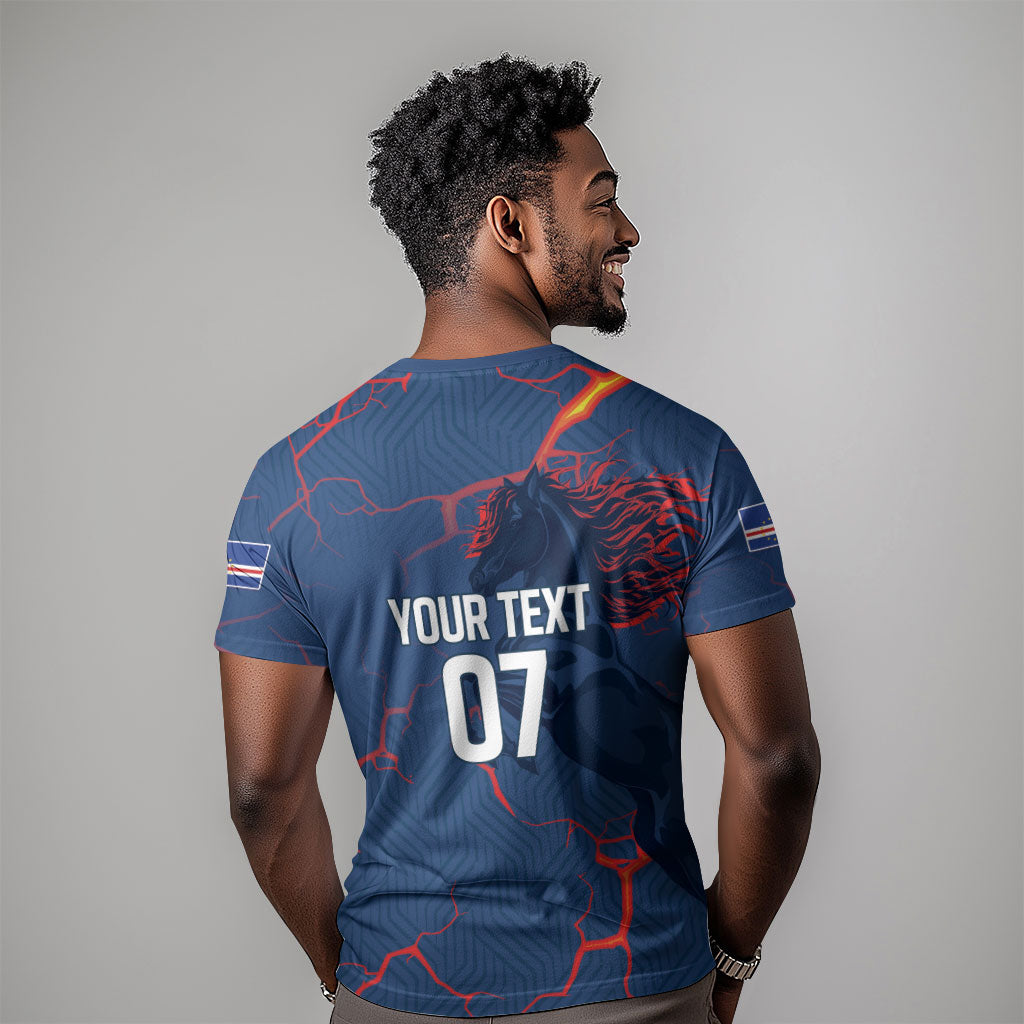 Cape Verde Football WC26 Custom T shirt Dark Horse Rising