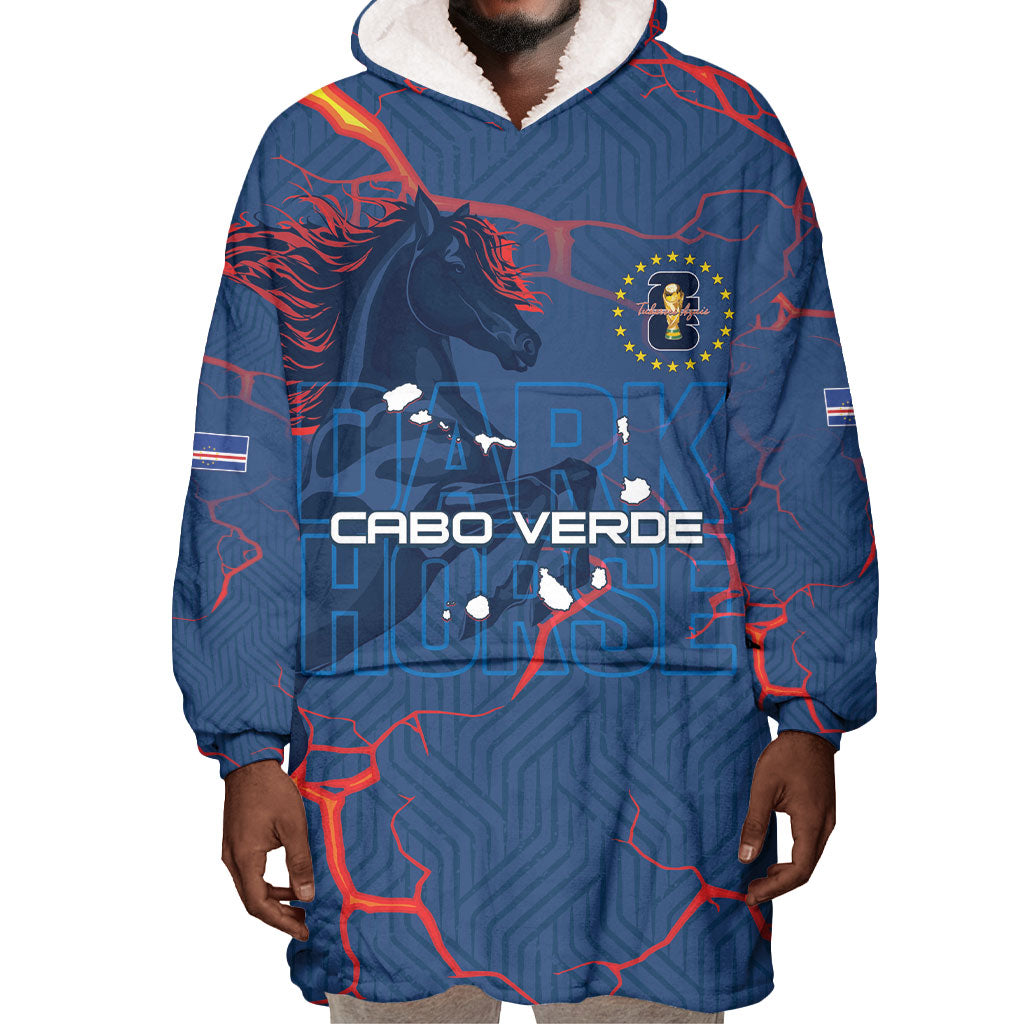 Cape Verde Football WC26 Custom Wearable Blanket Hoodie Dark Horse Rising
