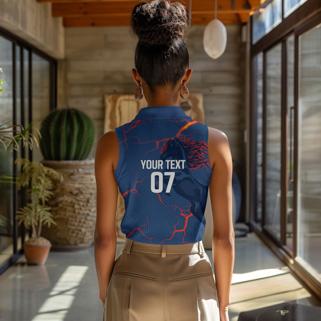 Cape Verde Football WC26 Custom Women Sleeveless Polo Shirt Dark Horse Rising