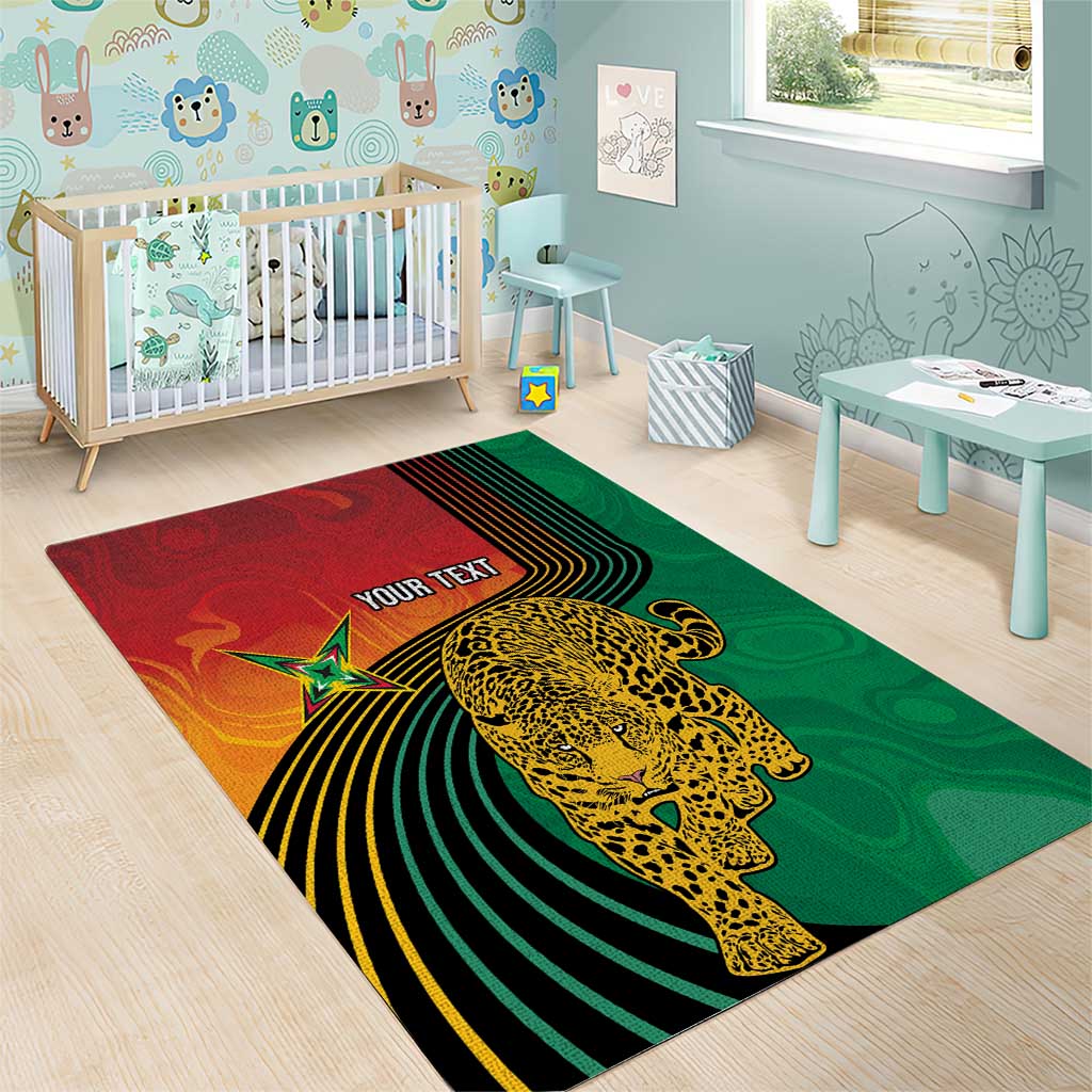 Personalized Afro Guyana Cricket Amazon Warriors Area Rug Fierce Jaguars - African Pride