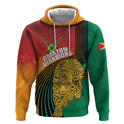 Personalized Afro Guyana Cricket Amazon Warriors Hoodie Fierce Jaguars - African Pride