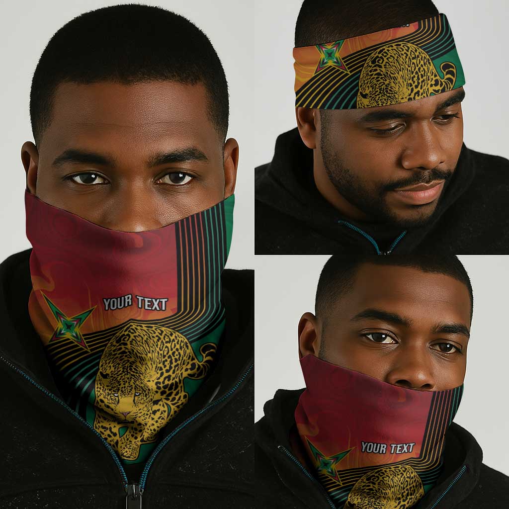 Personalized Afro Guyana Cricket Amazon Warriors Neck Gaiter Fierce Jaguars - African Pride