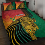 Personalized Afro Guyana Cricket Amazon Warriors Quilt Bed Set Fierce Jaguars - African Pride