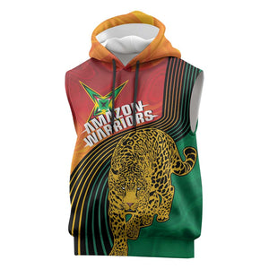 Personalized Afro Guyana Cricket Amazon Warriors Sleeveless Hoodie Fierce Jaguars - African Pride