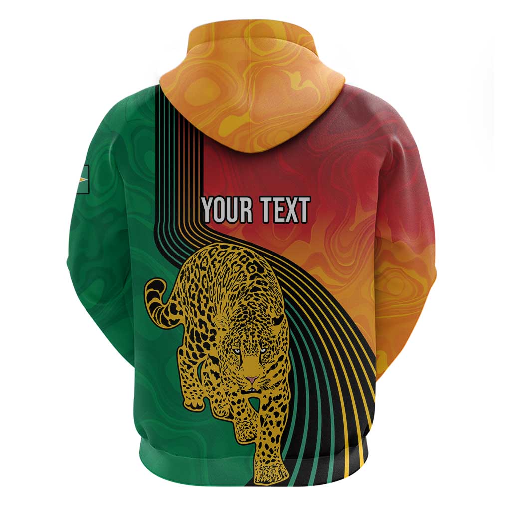 Personalized Afro Guyana Cricket Amazon Warriors Zip Hoodie Fierce Jaguars - African Pride