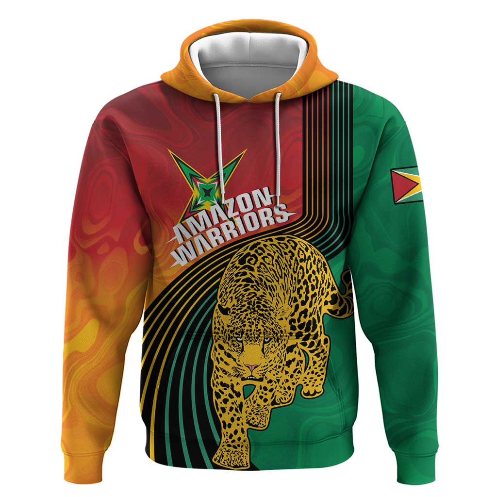 Personalized Afro Guyana Cricket Amazon Warriors Zip Hoodie Fierce Jaguars - African Pride