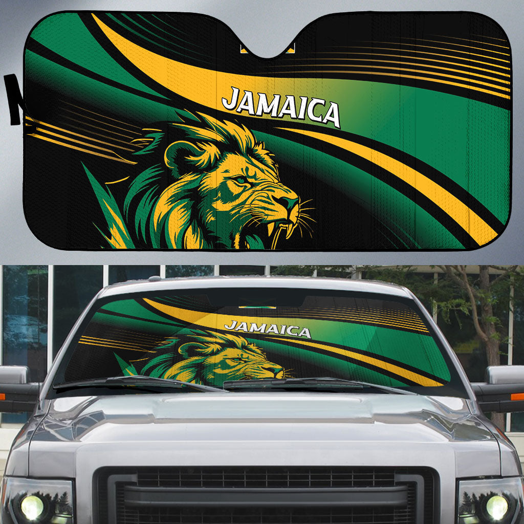 Afro-Jamaica Heritage Auto Sun Shade Roaring Lion